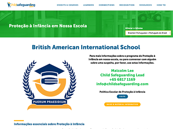 Child Protection Tutorial for Parents Organization Webpage - BRAZILIAN PORTUGUESE