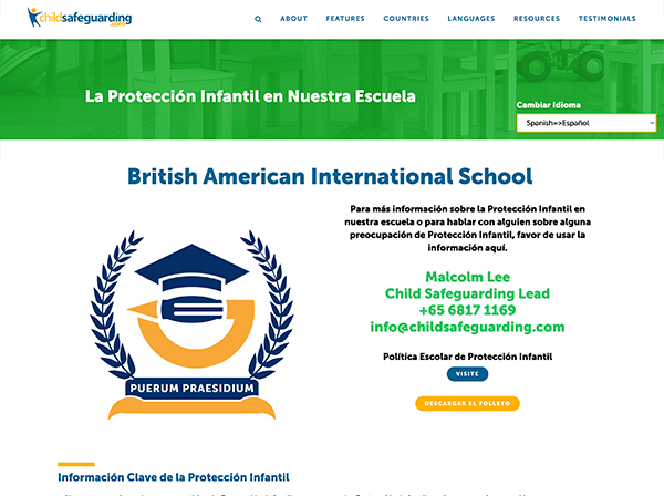 Child Protection Tutorial for Parents Organization Webpage - SPANISH