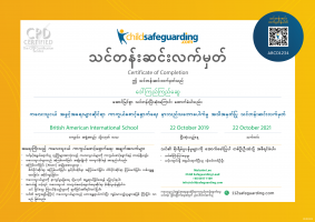 Burmese Child Protection Training Certificate