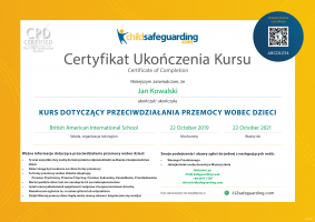 Polish Child Protection Training Certificate