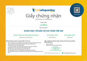 Vietnamese Child Protection Training Certificate